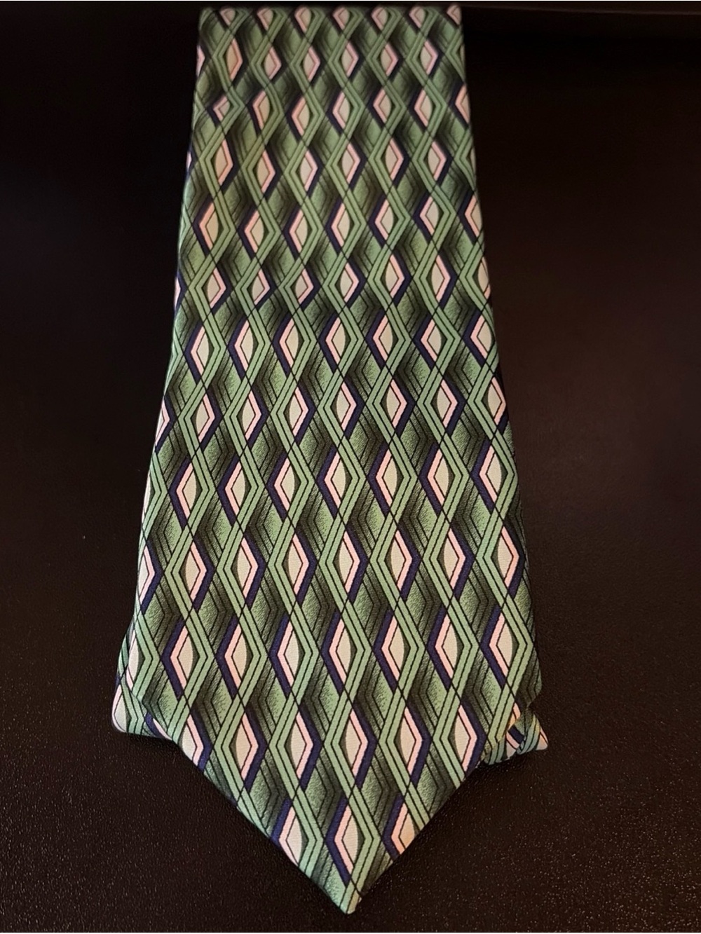 Vintage Arrow Necktie Green Abstract Geometric 90s Men’s Tie